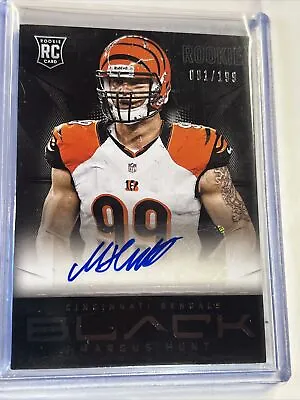 2013 Panini Black Rookie Signatures  Margus Hunt /199 RC AUTO #162 BENGALS • $5.99