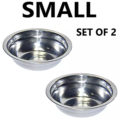 Set Of 2 Dog Cat Pet Bowl Dish Metal STAINLESS STEEL New L XL XXL M S XS XXS • $10.99