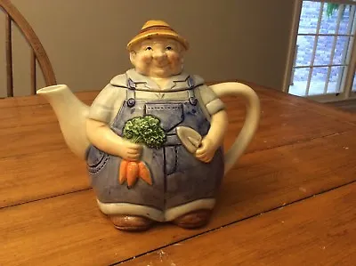 Grandpa Farmer Gardener Teapot By Otagiri - Mary Ann Baker Design Made In Japan • $10.82