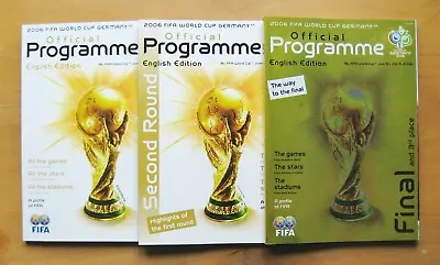 £7.99 • Buy 2006 World Cup Full Set Of 3 Programmes Inc Final English Edition *Exc Cond*