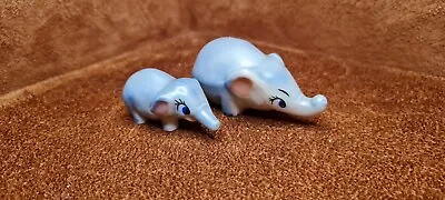 Set Of 2 Wade 80's Whimsies Happy Families Elephant Ornaments • £11.99