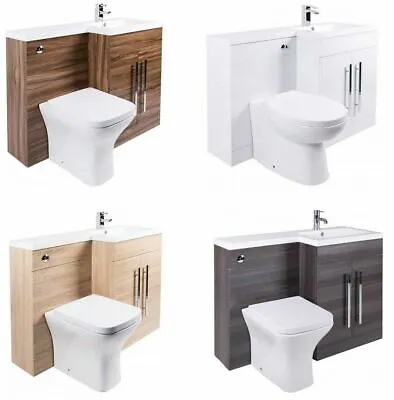 Bathroom Designer L Shape Vanity Unit Furniture Suite BTW WC Toilet Basin Sink • £336.97