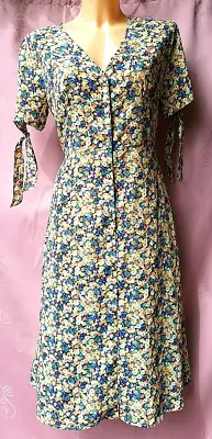 VINTAGE RETRO STYLE 1940s DRESS 10 12 S M LAND GIRL LINDY HOP SWING NEW WITH TAG • £49