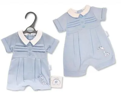 Premature Baby Boys Rompers Blue Summer Outfit Tiny Preemie Prem Boy Clothes • £13.65