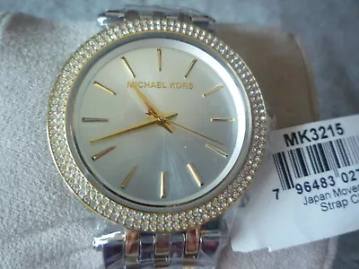 Michael Kors Mk3215 Darci Silver Two Tone Stainless Steel Ladies Watch. Genuine • £94.99