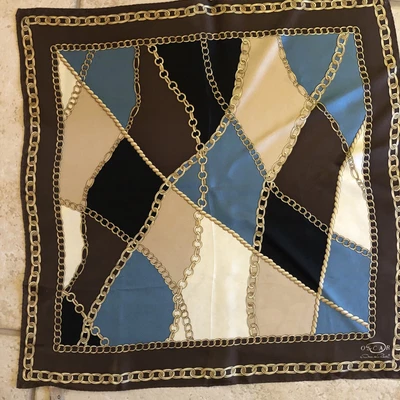 $19.99 • Buy OSCAR DE LA RENTA All Silk 21  X 21  Scarf In Multi-Color Squares Design