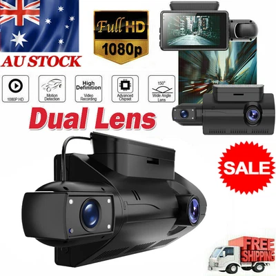 $34.49 • Buy HD 1080P Car DVR 3  Lens Dash Cam Front And Rear Video Recorder Camera G-sensor