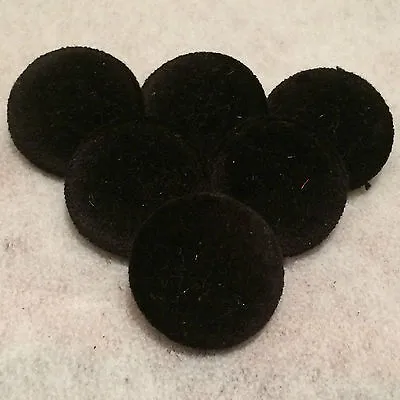 Black Velvet Buttons 10mm 16mm 18mm 20mm 23mm 25mm 31mm 37mm Small & Large • £3.75