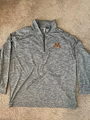 Champion Minnesota Golden Gophers Shirt Long Sleeve Size XL 1/4 Zip • $17.49