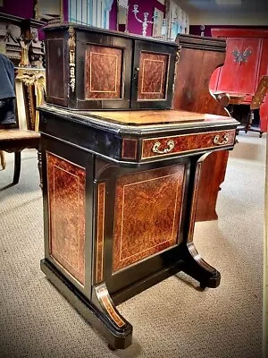 Regency Period Davenport In Blackened Oak & Walnut  • £995