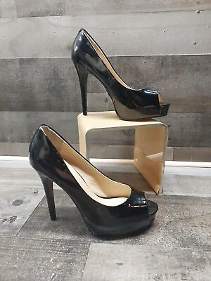 Guess Women's Size 6m Black Open-Toe High-Heel Shoes Wgrosalie2 • $23.97