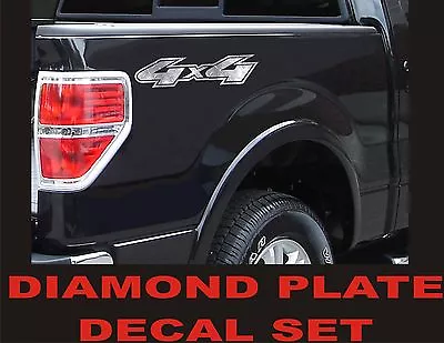 $12.99 • Buy 4x4 Truck Decal Set DIAMOND PLATE CHROME For Ford F150 Super Duty Ranger