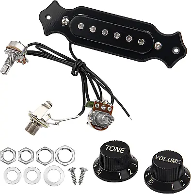 Acoustic Guitar Black Soundhole Pickup With Wiring Harness Knobs Kit • $15.91