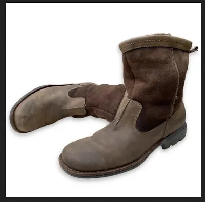 NEW MENS UGG HARTSVILLE Seal Brown Boots Wool US Size 13  Sheepskin Shearling • $199.99