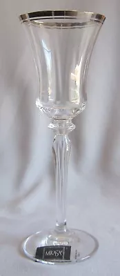 Wine Goblet Glass Mikasa Crystal Jamestown Platinum Mint Condition 8 3/4  • $12.50