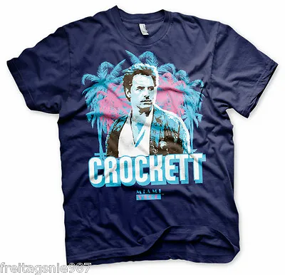 Miami Vice Crocket Palms T-Shirt Cotton Officially Licensed • £29.80