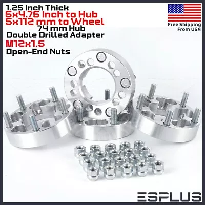 4pc 1.25  Wheel Adapter Conversion 5x4.75  Hub To 5x112mm Wheel M12x1.5 Stud • $89.49