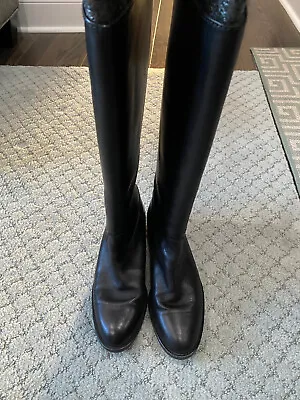 J.Crew Black Leather Knee-high Boots US Size 7 • $50