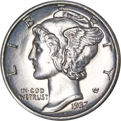 1937-D Mercury Dime - Full Split Bands Great Deals From The Executive Coin Compa • $47