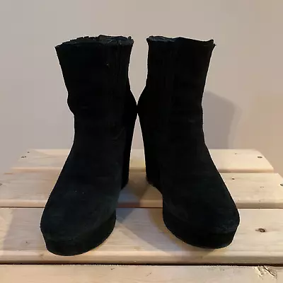 Nara Shoes Italy Black Suede Boots • $24.95