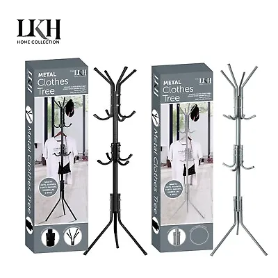 Coat Stand Garment Rack Metal Coat Jacket Umbrella Hanger Standing Hook Rack • £10.99