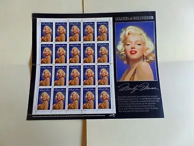 Sheet Of 20 United States 32 Cent Legends Of Hollywood Marilyn Monroe Stamps MNH • $25