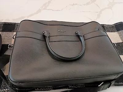 Michael Kors Mens Luxury Cooper Pebbled Leather Double-Zipper Briefcase Black BN • $69
