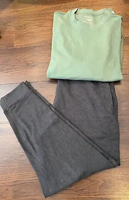 Jachs New York Mens Loungewear Set Green/charcoal Size L Bnwot • £11.95