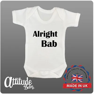 Birmingham Baby Grow-Alright Bab-Funny Baby Grows-Baby Shower Gifts-Brummie Baby • £8.49