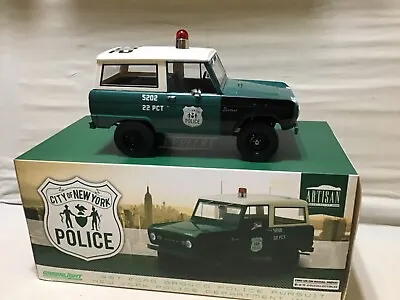 Bronco New York Police City Of 1967 Ford 4wd Green Light 1/18 Nice Diecast 19036 • $189.99