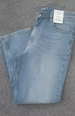 M&S Collection Petite Mid Rise Straight Ankle Grazer Jeans Size 12 X Short BNWTS • £10.99