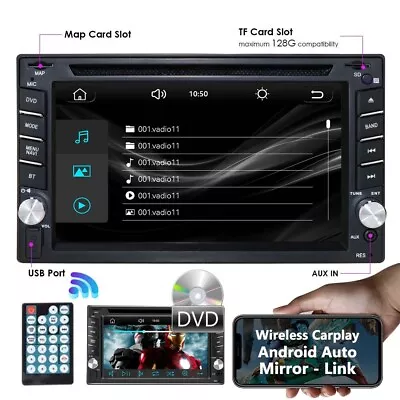6.2  Double 2 Din Car Stereo Bluetooth Radio CD/DVD Player CarPlay Android Auto • $121.79