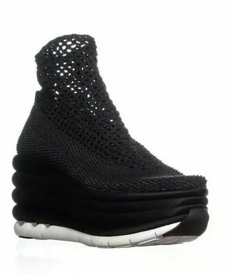 $1500 BLACK Platform SHOES HIGH Sneaker  Size 6.5 Womens 4  Heel High Top Shoes • $150