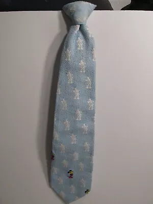 Rare Nice Vintage Walt Disney Mickey Mouse Nylon Baby Blue Cervantes Clip On Tie • $10.70