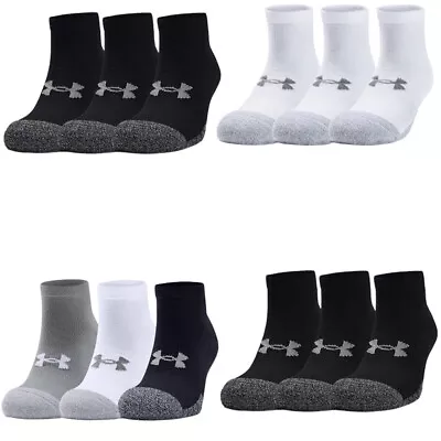 Under Armour Mens Womens 3 Pairs Ankle Socks HeatGear Sports Golf Socks • £10.99