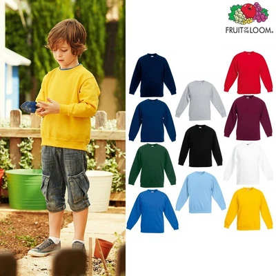 Fruit Of The Loom 70/30 Kids Set-In Sweatshirt-Boys/Girls Jumper • £14.39