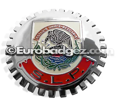 1- NEW Chrome Front Grill Badge Mexican Flag Spanish MEXICO MEDALLION SLP S.L.P • $19.99