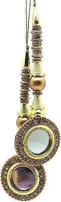 Fancy Round Mirrored Latkan/Tassel With Embellish Rhine Stone Bridal Accessories • £9.99