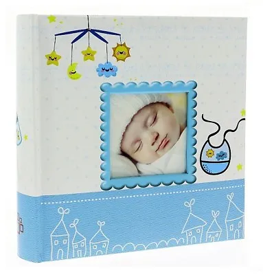 White Slip In Photo Album 200 6  X 4  Photos Memo Area Baby Boy Keepsake Gift • £13.79