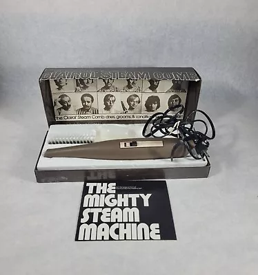 Vintage 1971 Clairol Mens Steam Comb Hair Groomer The Mighty Steam Machine Box • $27.50