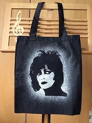 Rock Goth Punk Siouxsie Sioux Hand Spray Painted Cotton Tote Bag. • £12