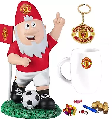 Manchester United Football Gift Set With Gnome Mug Chocolates & Keyring • £34.99