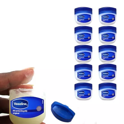 10pc Vaseline Original Therapy Lip Balm Gloss Glowing 0.25oz Petroleum Mini Jars • $13.84