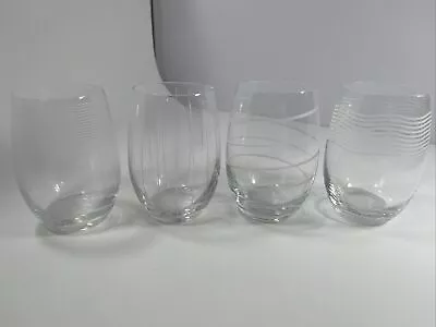 Mikasa Cheers Etched Crystal Stemless Wine Glass Set Of 4 Glasses 16 Oz Tumblers • $19.95