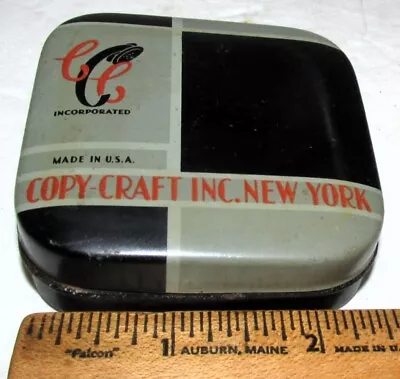 Original Vintage 2 1/2  Square Copy Craft Inc New York Typewriter Ribbon Tin • $12