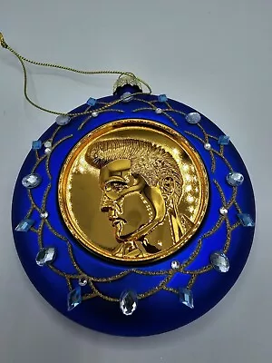 Elvis Presley Glass Christmas Ornament The King Blue Gold Kurt Adler EP4233 • $29