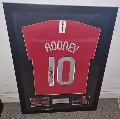 Hand Signed Framed Wayne Rooney #10 Manchester United Home Shirt + COA • $157.86