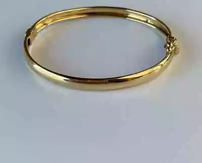 Vintage & Estate New Style 14k Yellow Gold Finish 7  Bangle Bracelet Unisex • $153.99