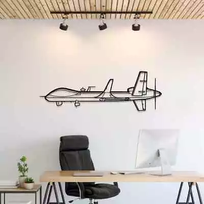 Wall Art Home Decor 3D Acrylic Metal Plane Aircraft USA Silhouette MQ-9B Reaper • $299.19
