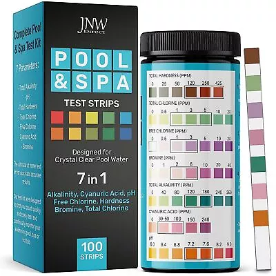 7-Way Pool Test Strips 100 Quick & Accurate Pool And Spa Test Strips Pool W... • $18.27